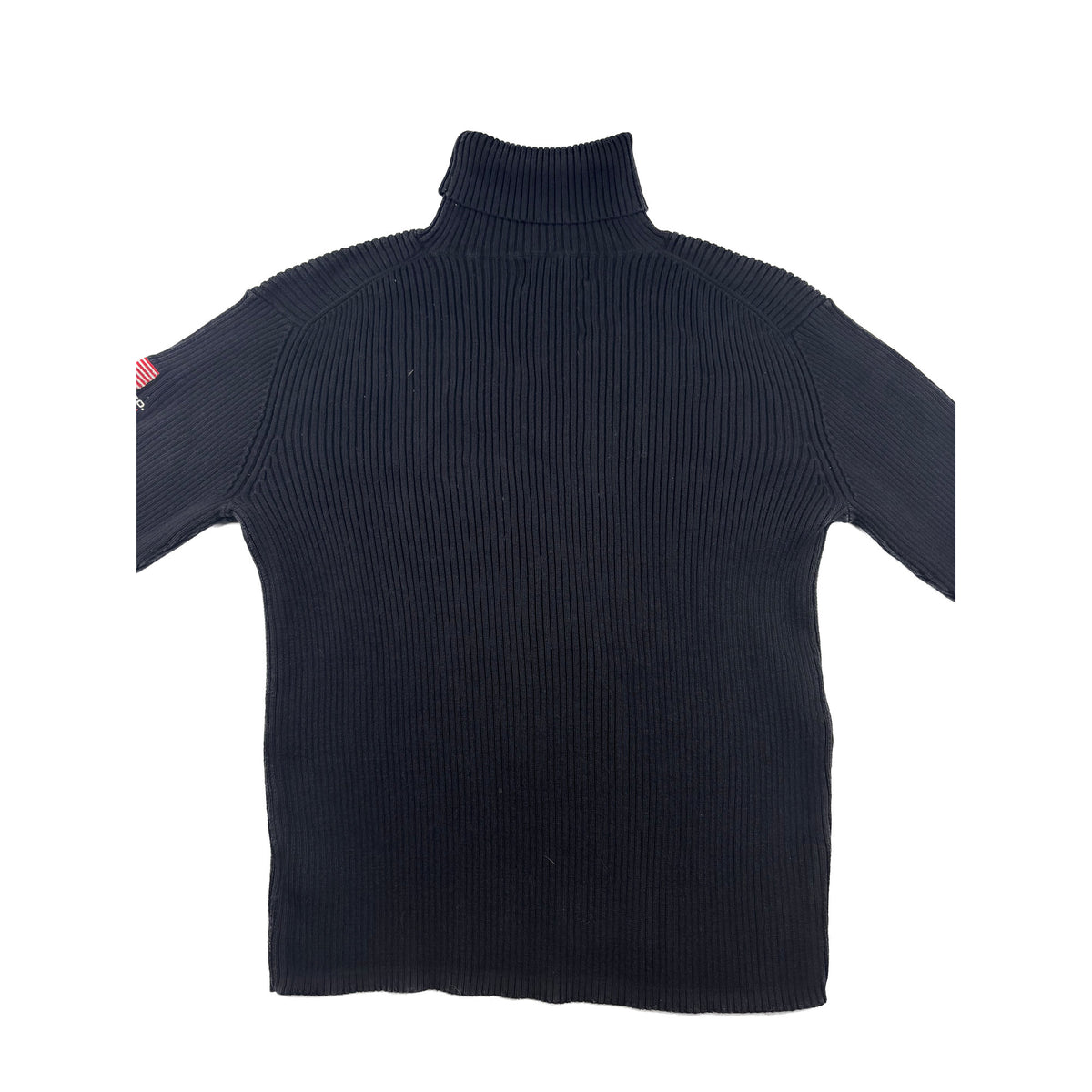 Polo Jeans Co. Ralph Lauren Rollkragenpullover schwarz US Flagge M Strickpullover