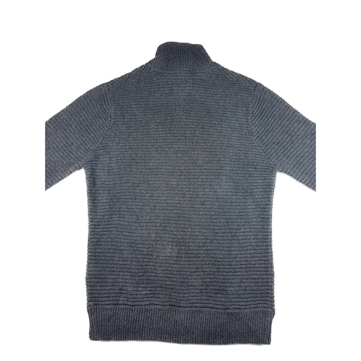Levis Grobstrick Pullover dunkelgrau meliert Stehkragen Knöpfe L
