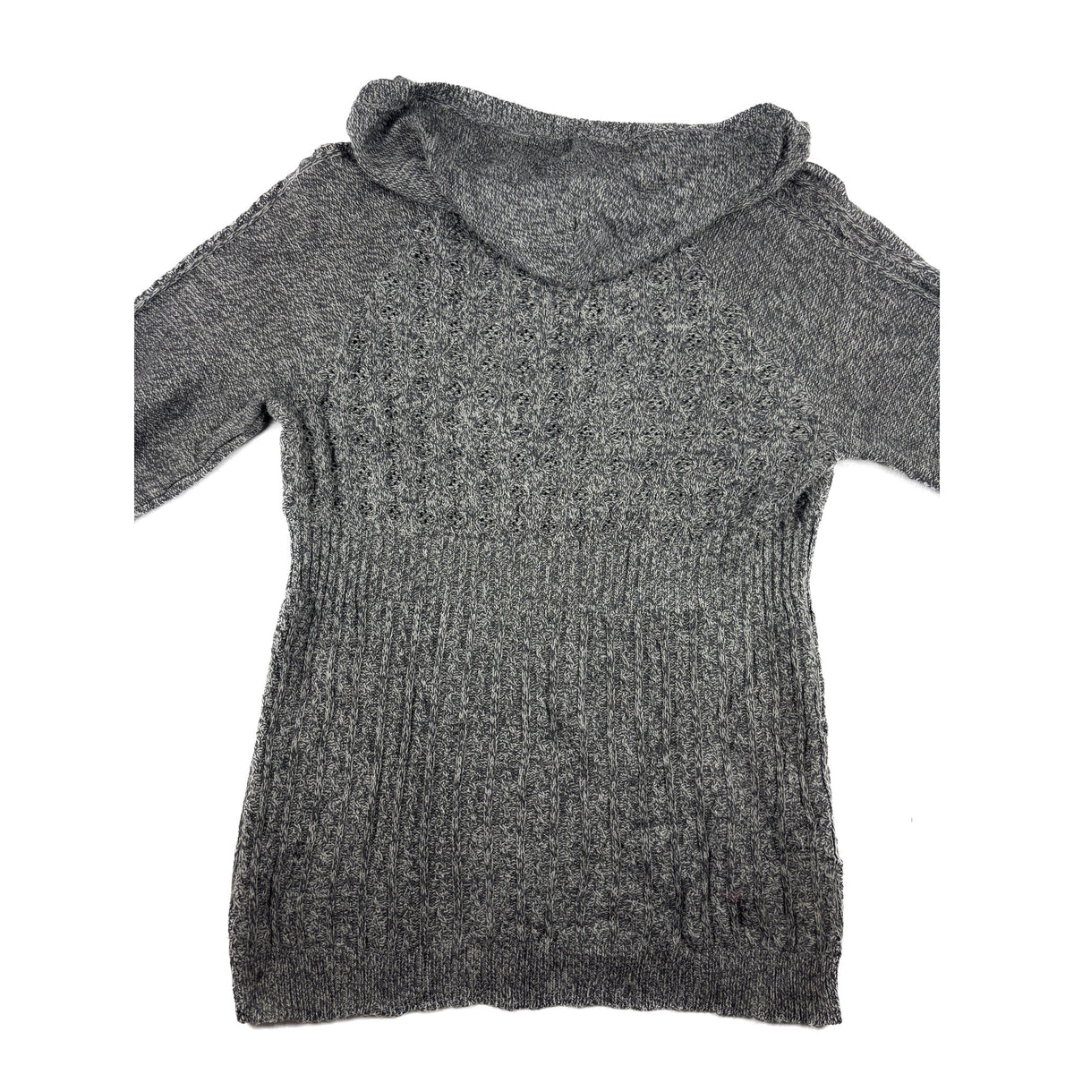 DKNY Jeans Vintage Strick Kapuzenpullover XL dunkelgrau