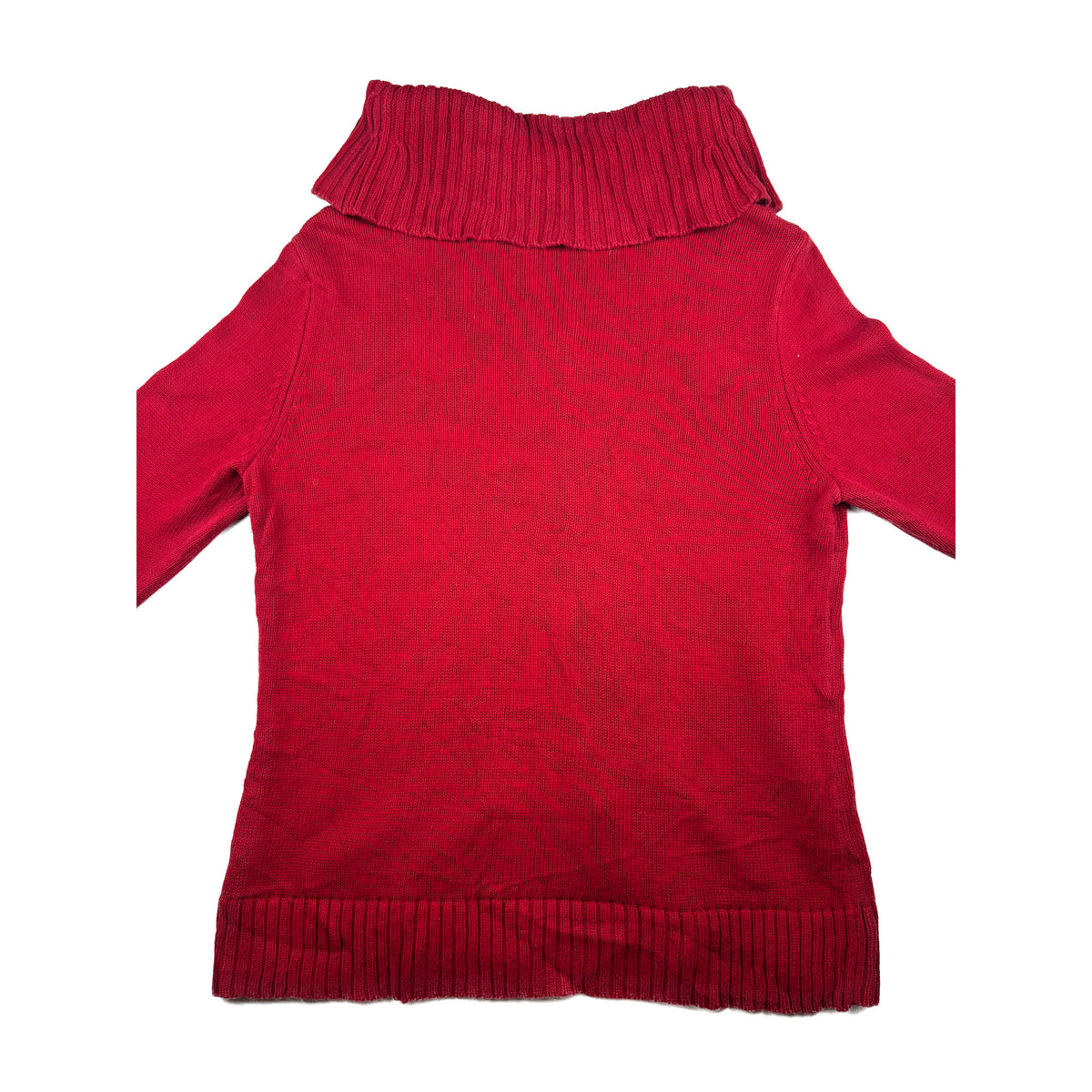 Chaps Vintage Zopfmuster Rollkragenpullover L rot