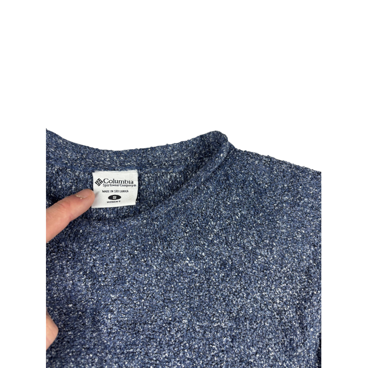 Columbia Vintage Grobstrick-Pullover S blau grau