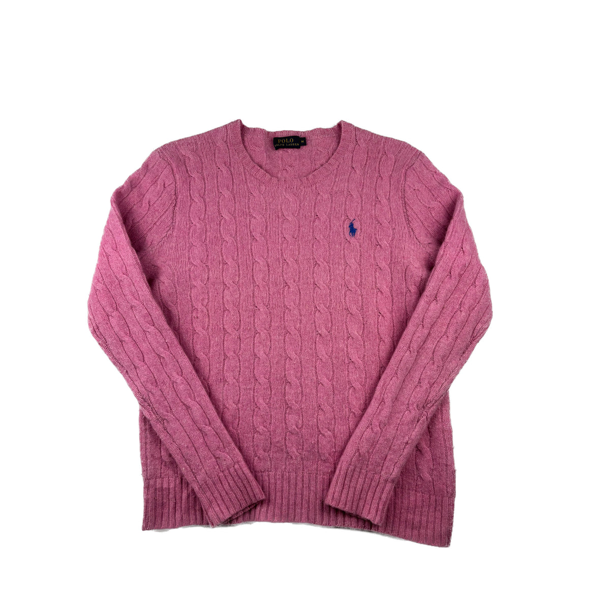 Polo Ralph Lauren Zopfstrickpullover Merinowolle Rosa M Cable Knit