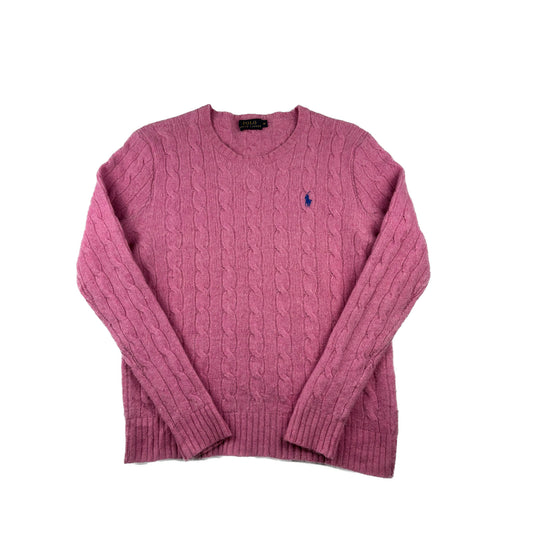 Polo Ralph Lauren Zopfstrickpullover Merinowolle Rosa M Cable Knit