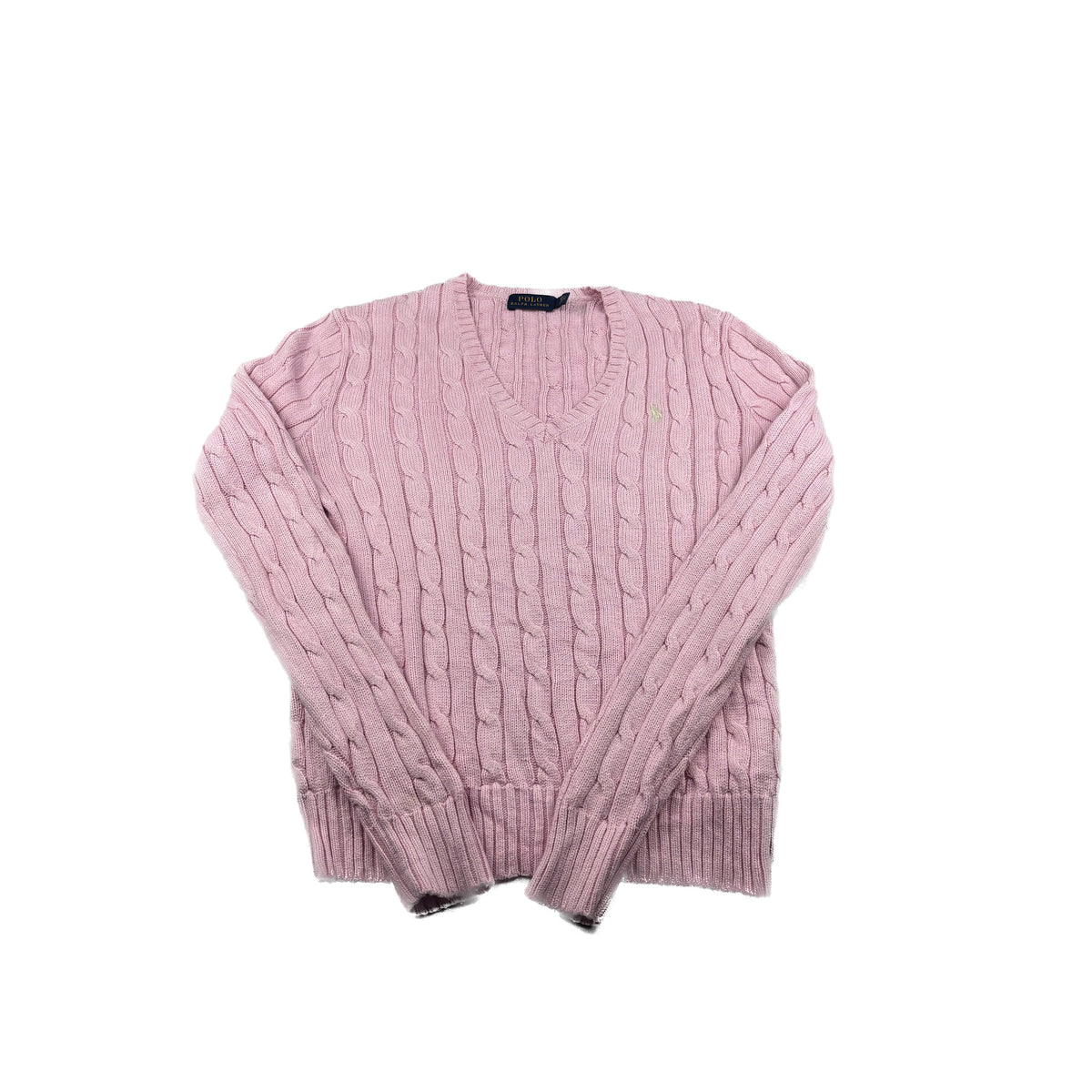 Ralph Lauren Vintage Strick Sweater V-Ausschnitt Rosa S