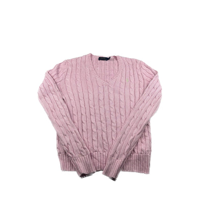 Ralph Lauren Vintage Strick Sweater V-Ausschnitt Rosa S