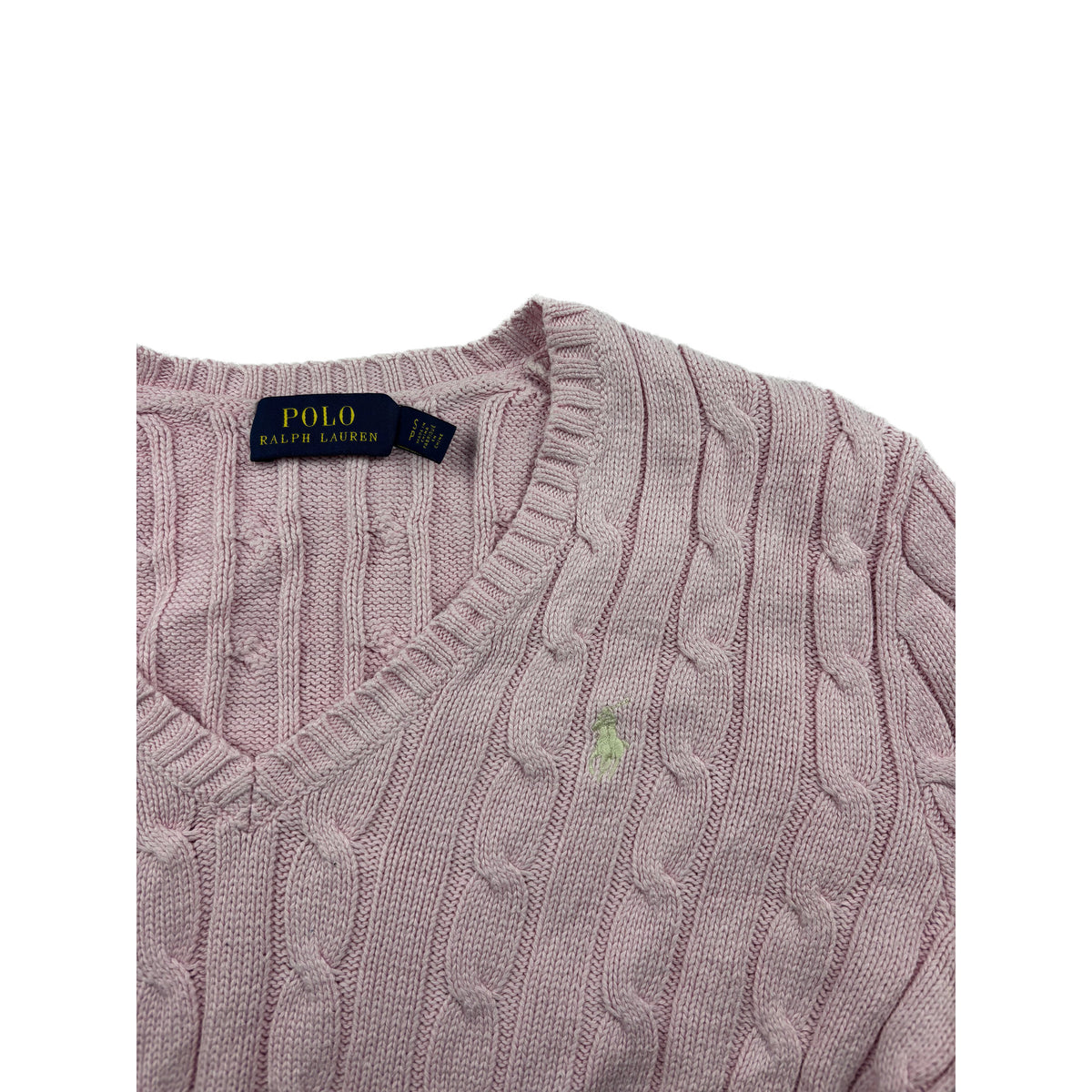 Ralph Lauren Vintage Strick Sweater V-Ausschnitt Rosa S