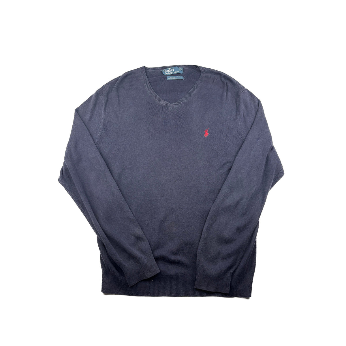 Ralph Lauren Vintage Sweater V-Ausschnitt M Marineblau