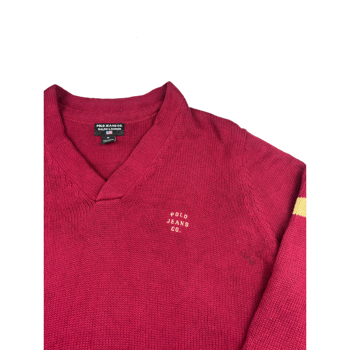 Ralph Lauren Vintage Sweater V-Ausschnitt L Rot