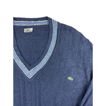 Lacoste Vintage Sweater V Ausschnitt blau XXL
