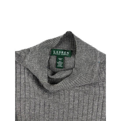 Ralph Lauren Vintage Rippstrick Rollkragen grau XS