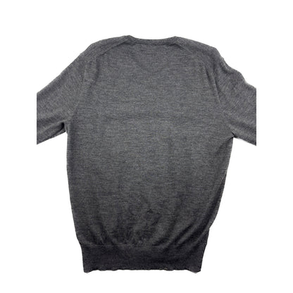 Ralph Lauren V-Ausschnitt Pullover Merino Wolle grau M
