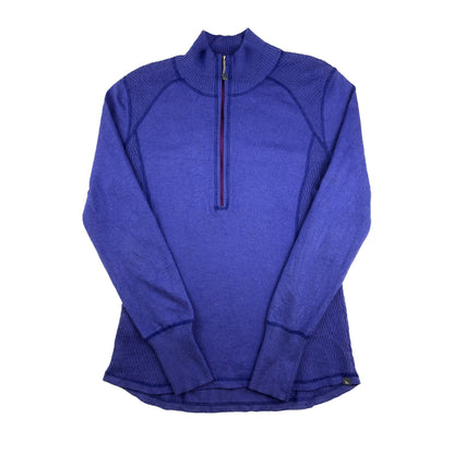 Eddie Bauer Merino-Wollmix Pullover Violett 1/4 Zip M