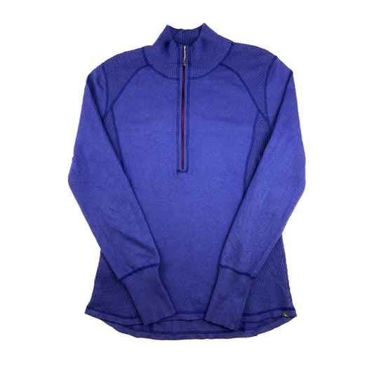 Eddie Bauer Merino-Wollmix Pullover Violett 1/4 Zip M