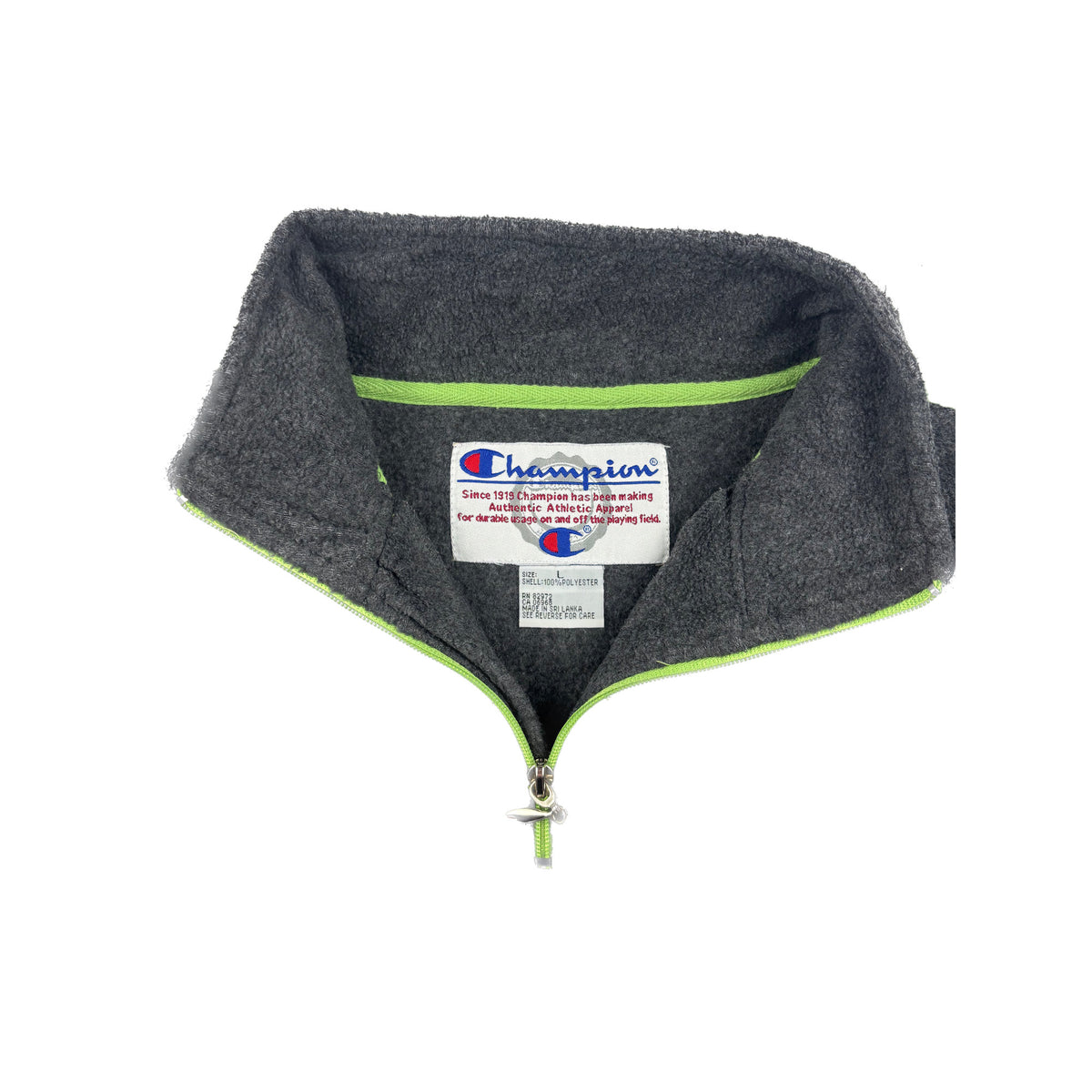 Champion Vintage 1/4 Fleece Pullover 90s grau L