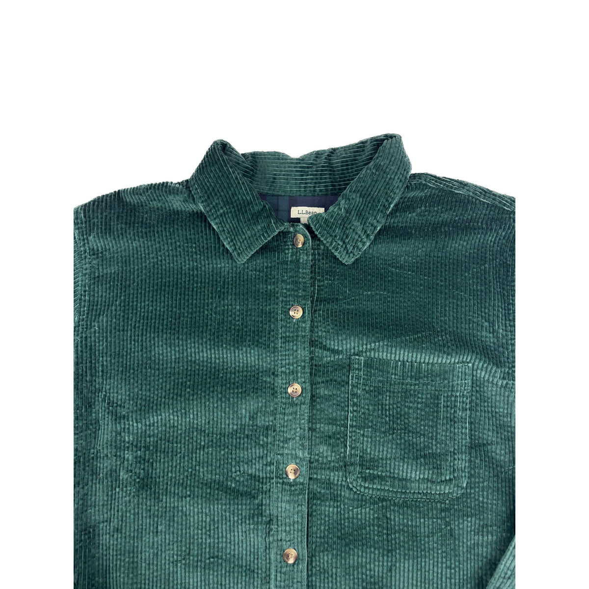 L.L. Bean Heavy Cordhemd Smaragdgrün L