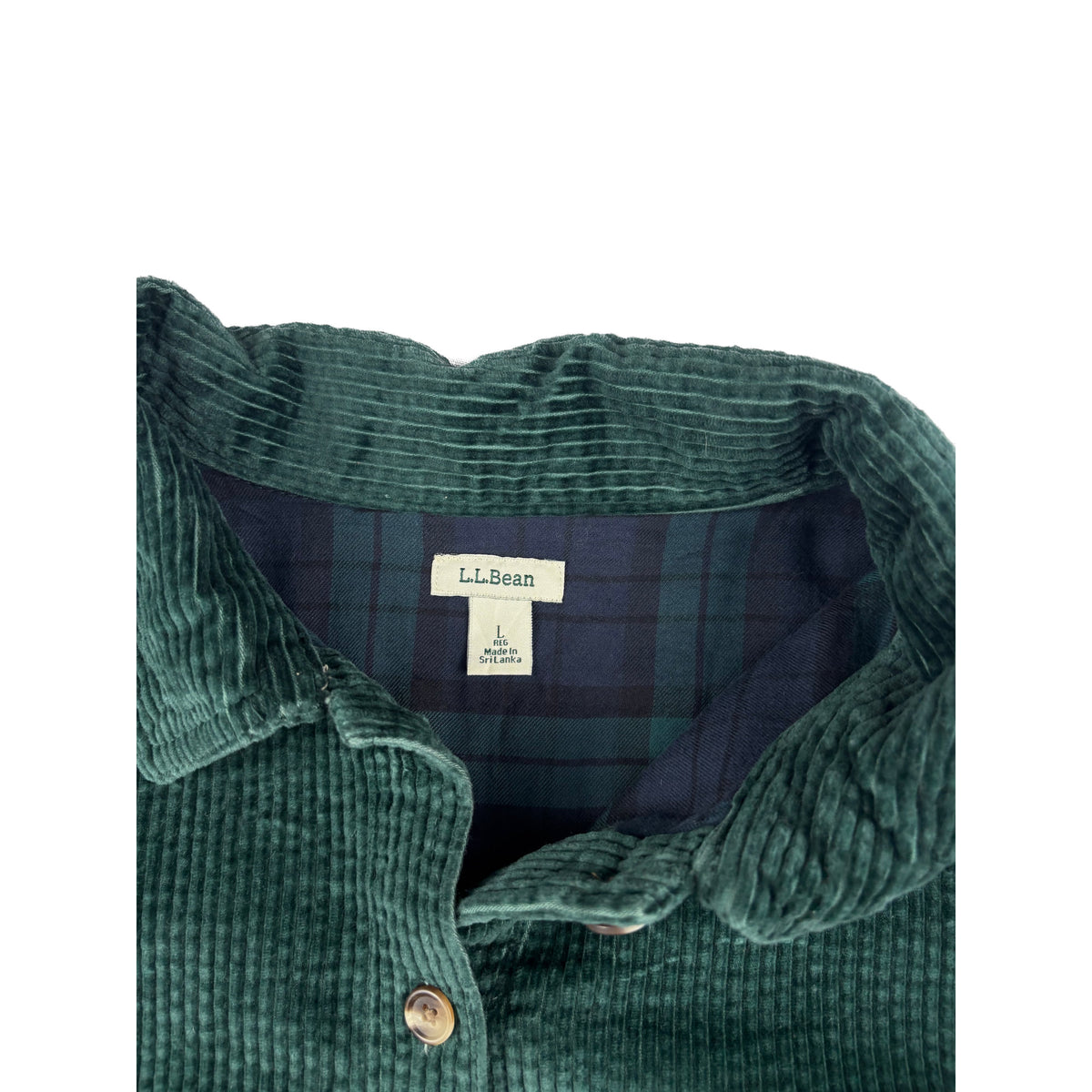 L.L. Bean Heavy Cordhemd Smaragdgrün L