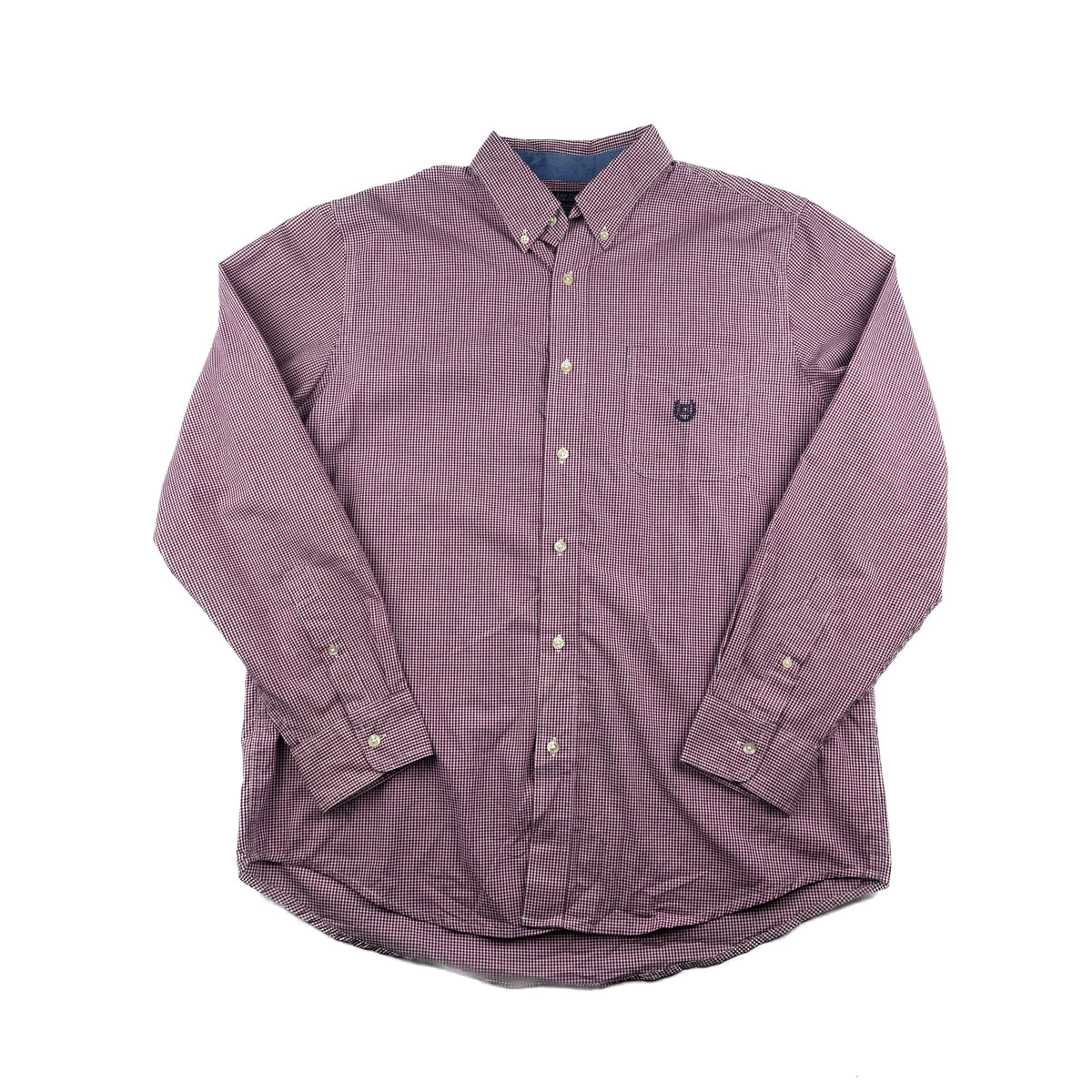 Chaps Button-Down Karohemd rot weiß L Vintage Hemd
