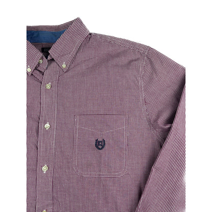 Chaps Button-Down Karohemd rot weiß L Vintage Hemd