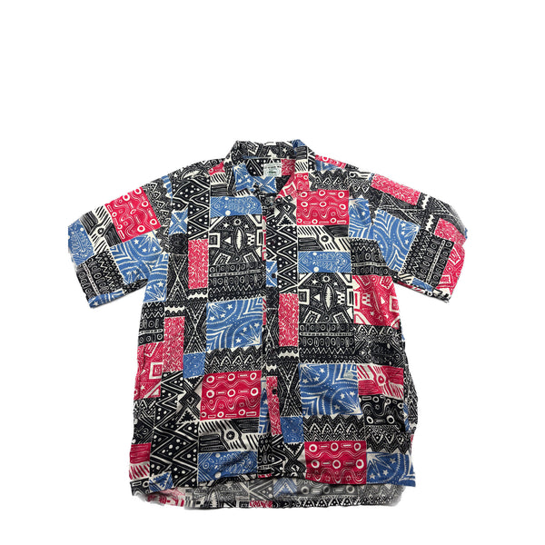 Chemise Lacoste Pattern Kurzarmhemd Bunt größe XL Vintage 90s