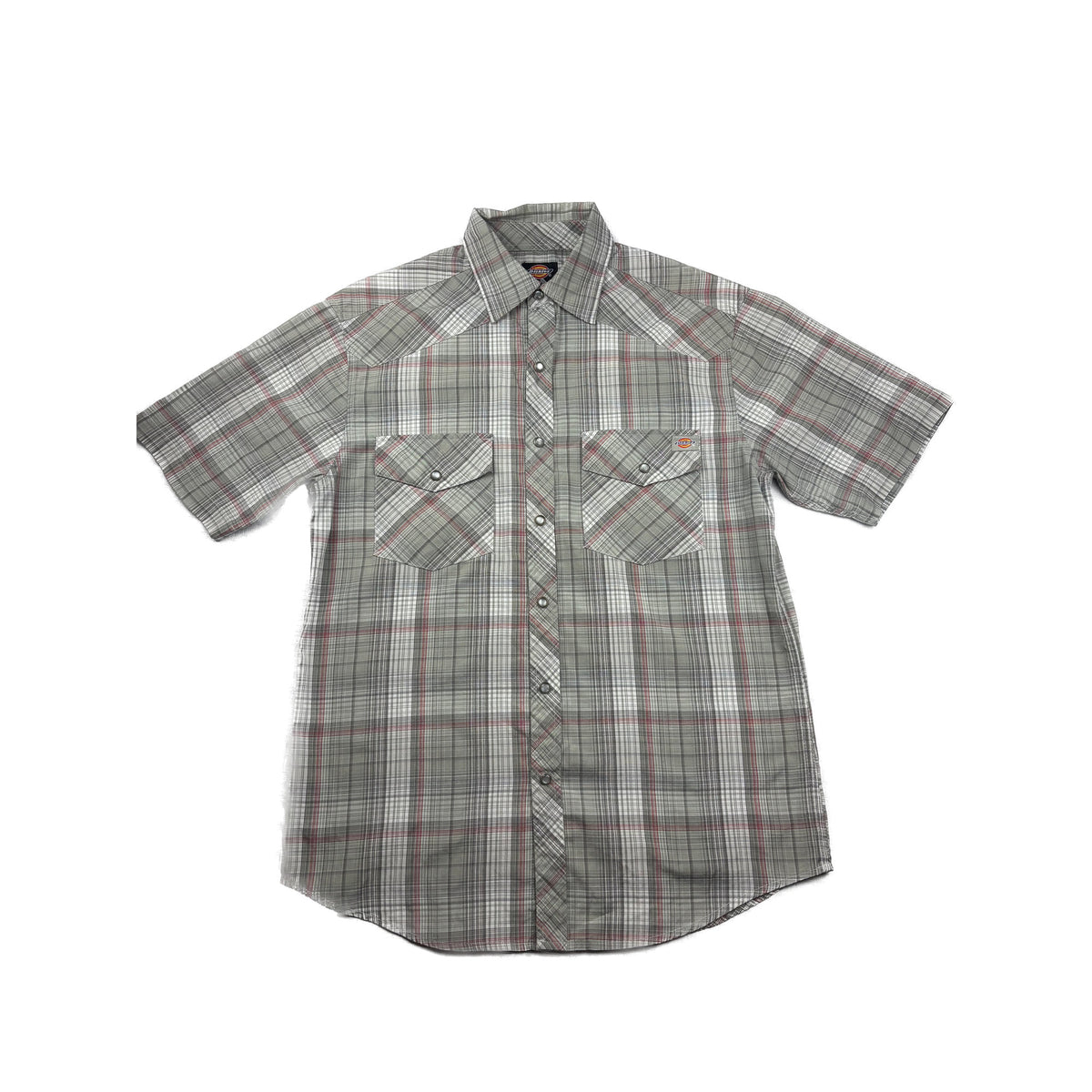 Dickies Western Pattern Kurzarmhemd grau gekreuzt S Workwear Hemd