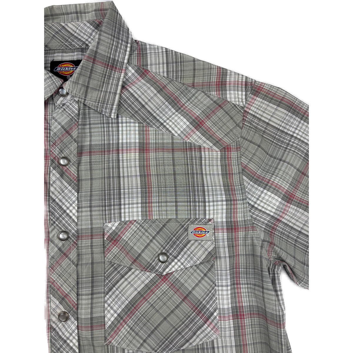 Dickies Western Pattern Kurzarmhemd grau gekreuzt S Workwear Hemd