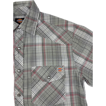 Dickies Western Pattern Kurzarmhemd grau gekreuzt S Workwear Hemd
