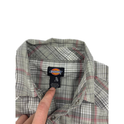 Dickies Western Pattern Kurzarmhemd grau gekreuzt S Workwear Hemd