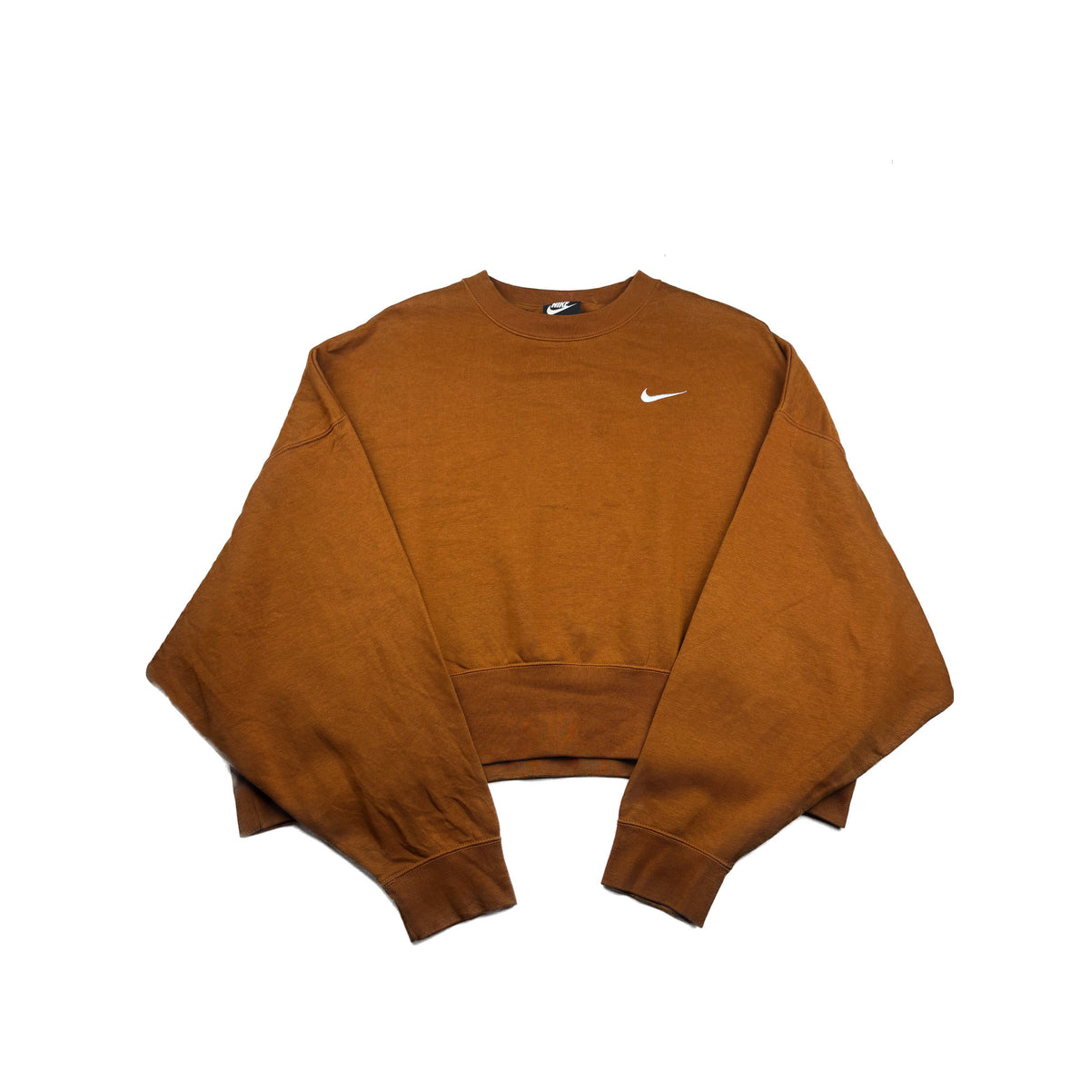 Nike Cropped Mini Swoosh Sweatshirt braun M Vintage Pullover