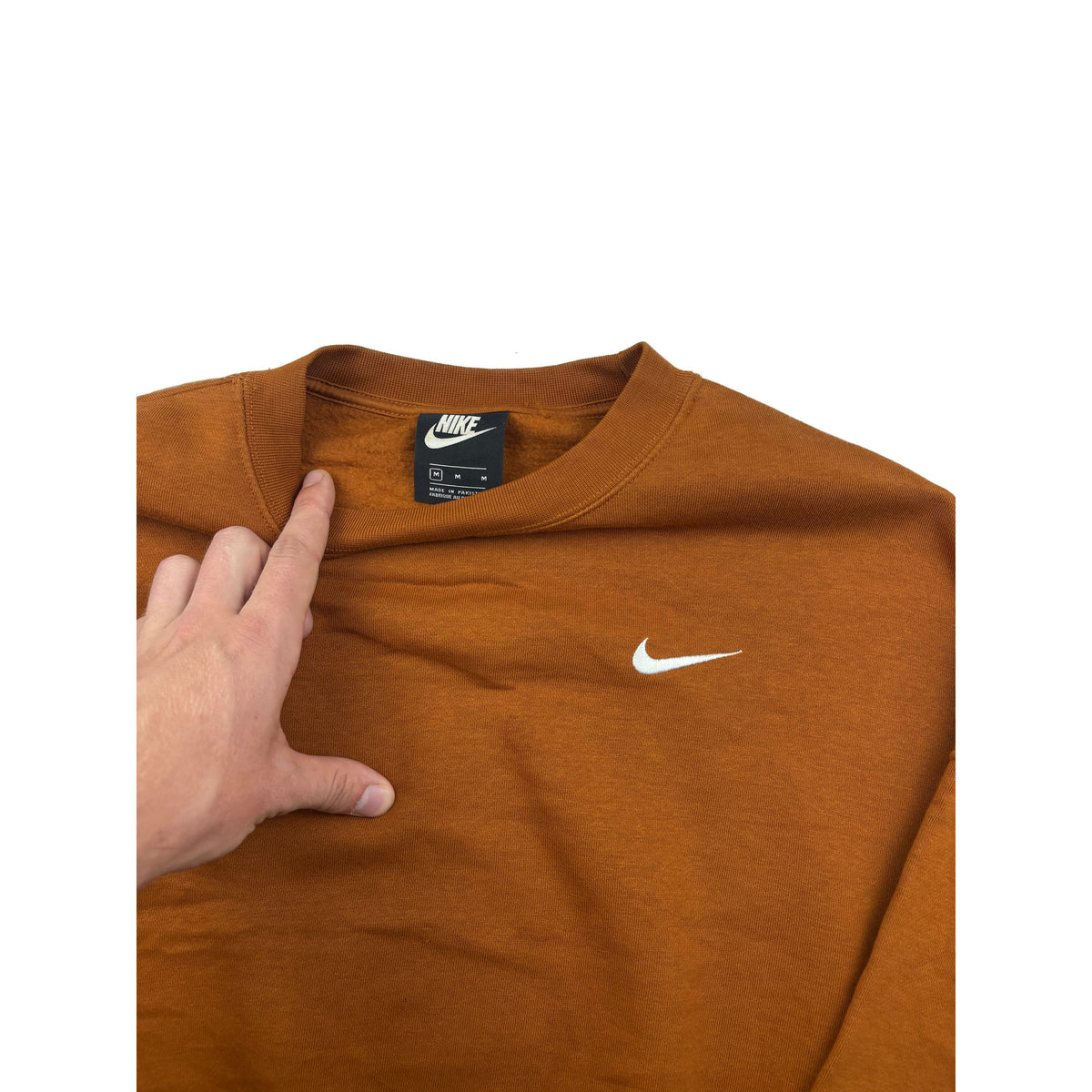 Nike Cropped Mini Swoosh Sweatshirt braun M Vintage Pullover