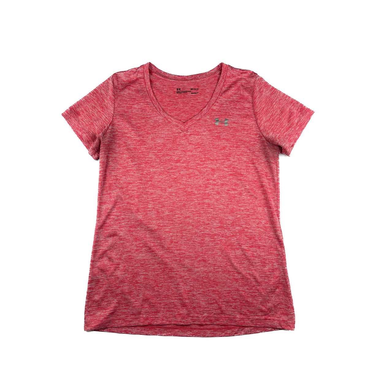 Under Armour Tech V-Neck T-shirt Meliertes rot pink M Sportshirt Damen