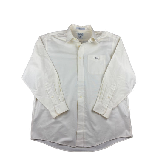 L.L. Bean Wrinkle Reistant Hemd Cremeweiß XL Vintage