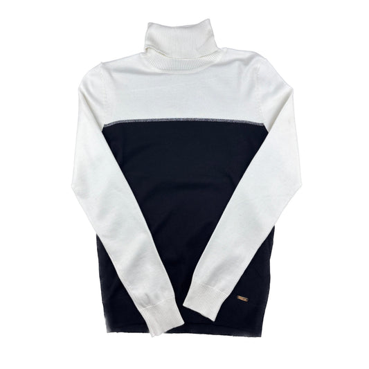 Calvin Klein Rollkragenpullover weiß schwarz S