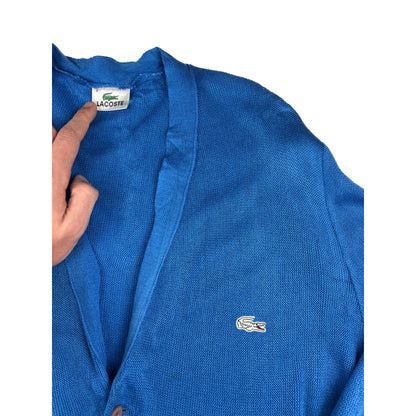 Lacoste Strickjacke blau Stickerei Logo XXL Vintage Cardigan