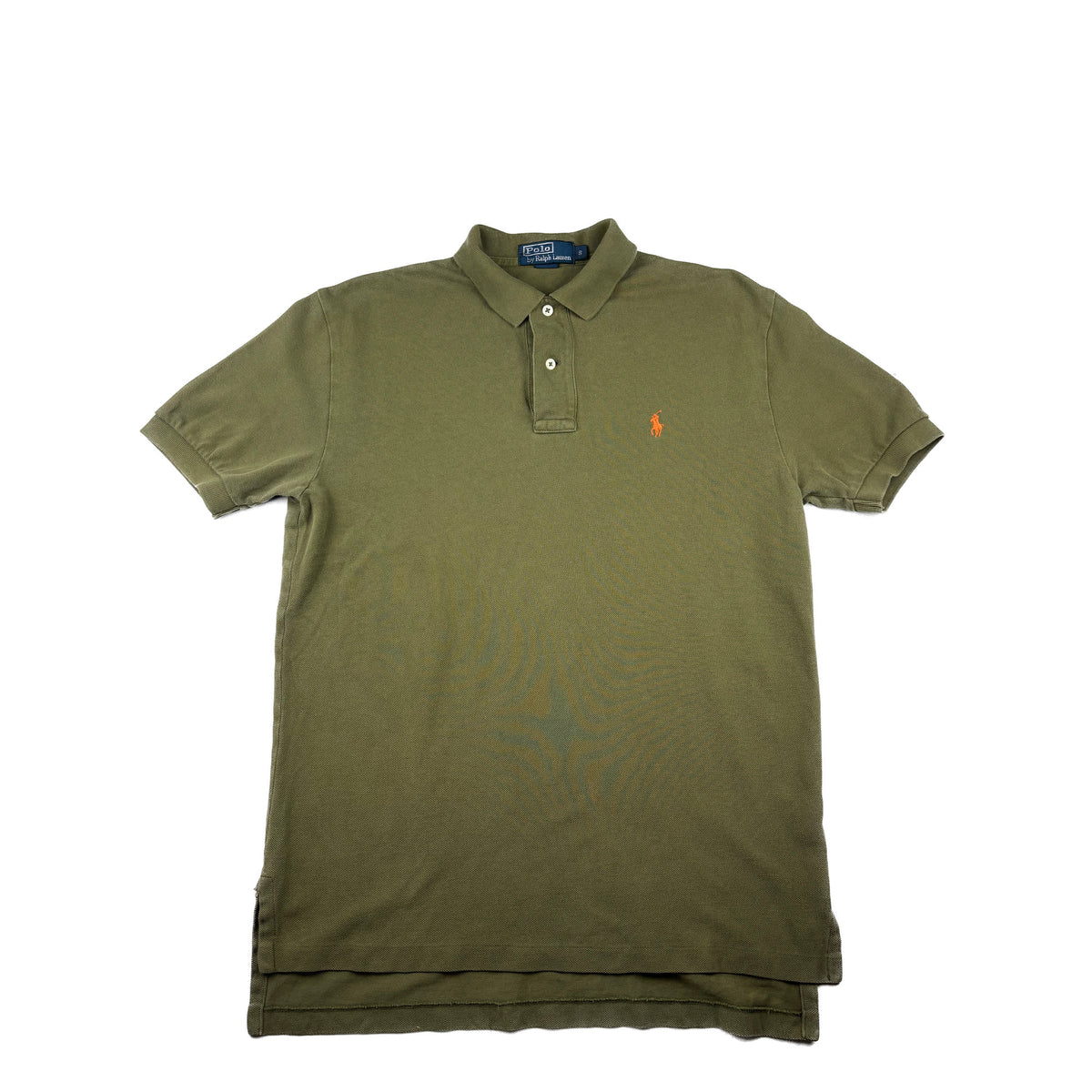 Polo Ralph Lauren Poloshirt Olivgrün Orange Logo S Vintage Polo