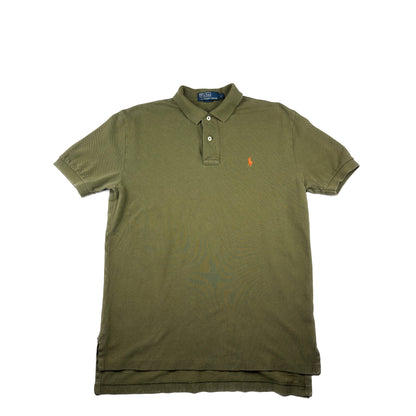 Polo Ralph Lauren Poloshirt Olivgrün Orange Logo S Vintage Polo
