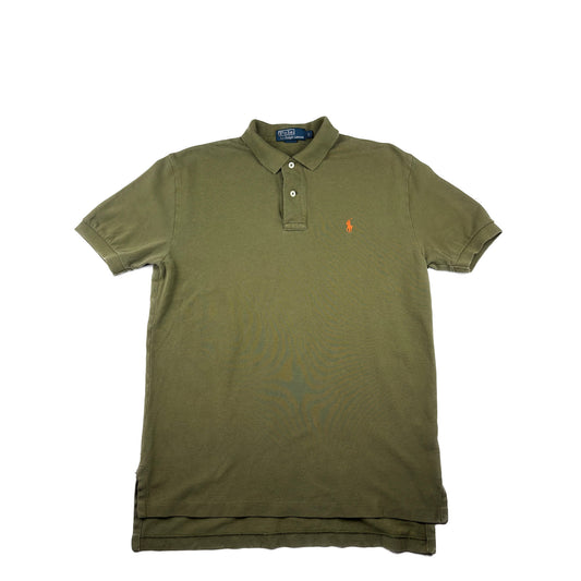 Polo Ralph Lauren Poloshirt Olivgrün Orange Logo S Vintage Polo