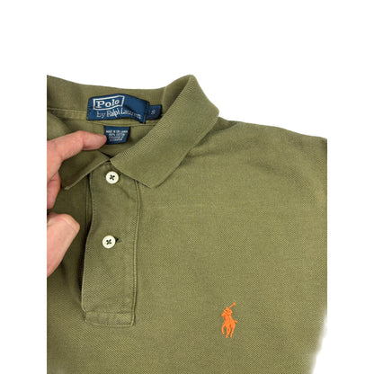 Polo Ralph Lauren Poloshirt Olivgrün Orange Logo S Vintage Polo