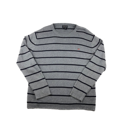 Polo Jeans Co. Ralph Lauren Strickpullover Grau Gestreift XL Vintage