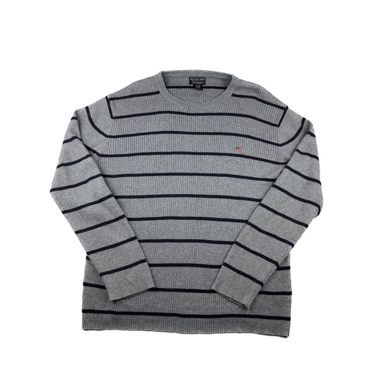 Polo Jeans Co. Ralph Lauren Strickpullover Grau Gestreift XL Vintage