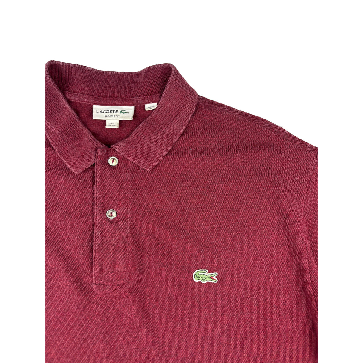 Lacoste Poloshirt Bordeauxrot Krokodil Logo XXL Vintage Polo Shirt