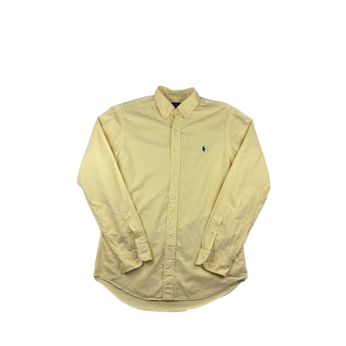 Ralph Lauren Button-Down Hemd Gelb Stickerei Logo M Vintage Hemd