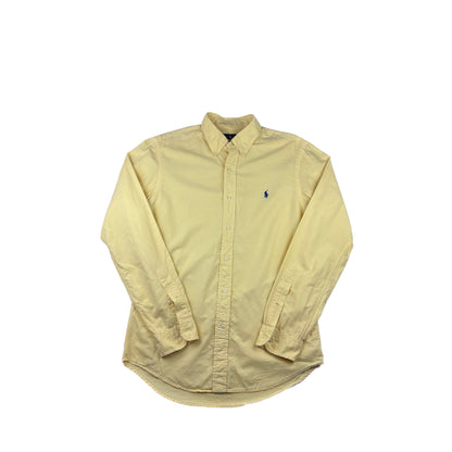 Ralph Lauren Button-Down Hemd Gelb Stickerei Logo M Vintage Hemd
