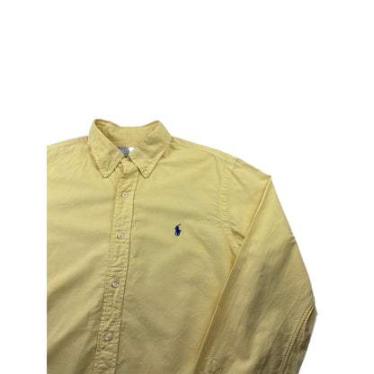 Ralph Lauren Button-Down Hemd Gelb Stickerei Logo M Vintage Hemd