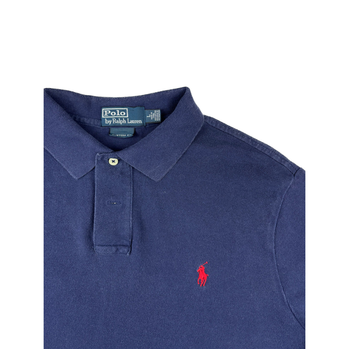 Polo Ralph Lauren Poloshirt Dunkelblau Stickerei Logo L Vintage Polo