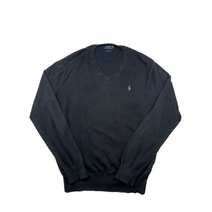 Ralph Lauren V-Neck Strickpullover schwarz M Feinstrick Pullover
