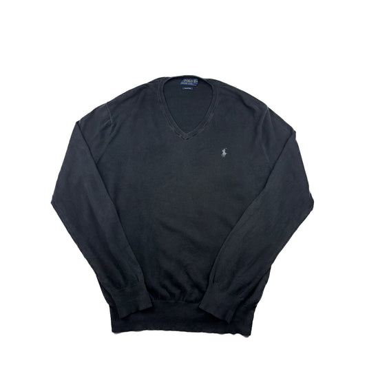 Ralph Lauren V-Neck Strickpullover schwarz M Feinstrick Pullover