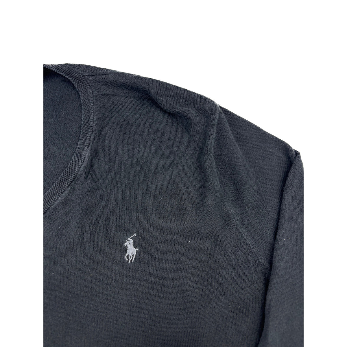 Ralph Lauren V-Neck Strickpullover schwarz M Feinstrick Pullover