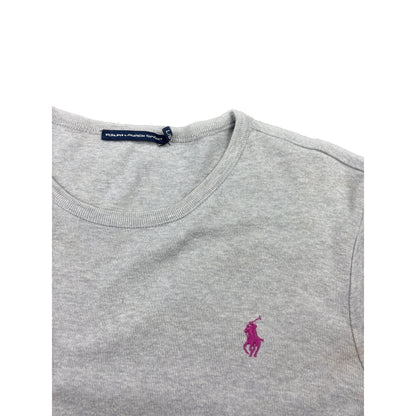 Ralph Lauren Sport Longsleeve grau pink Logo L Langarmshirt