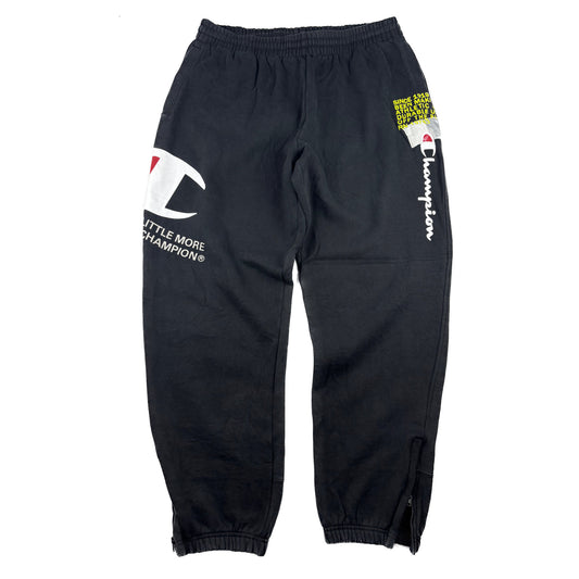 Champion Jogginghose schwarz Big Logo Print XL