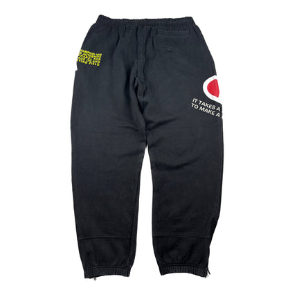 Champion Jogginghose schwarz Big Logo Print XL